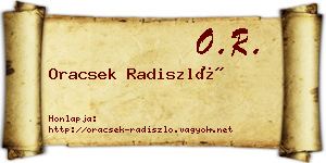Oracsek Radiszló névjegykártya